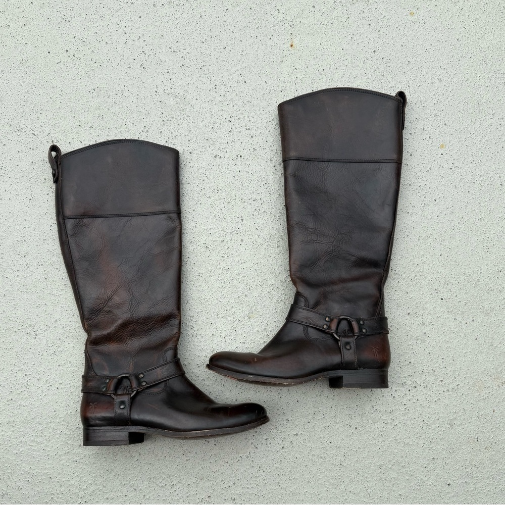 Frye Women's Knee High Dark Brown Riding Boots - Picture 13 of 13